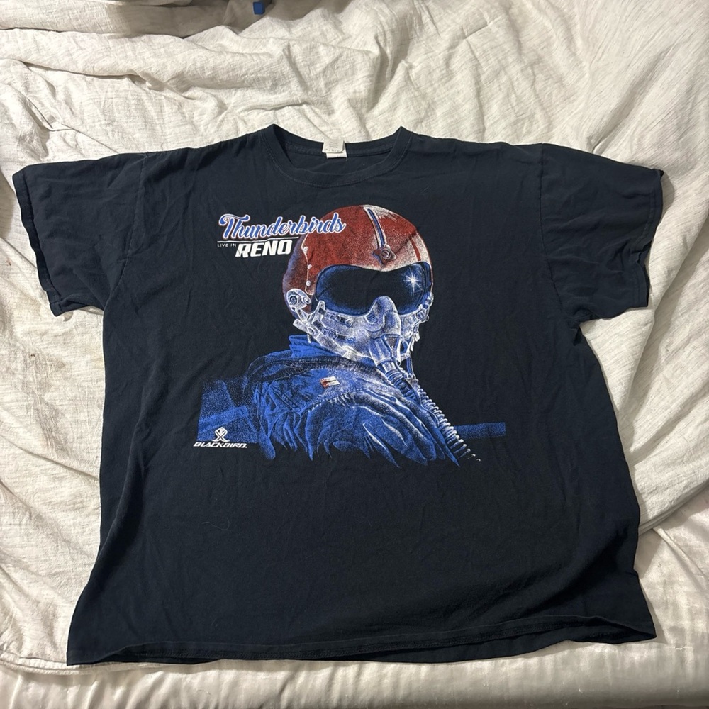 Y2K Gildan Black Thunderbirds Graphic Tee
